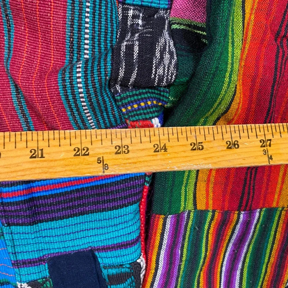 Vintage Handmade Guatemala Patchwork Cotton Bomber Jacket Multi-Color Mens XL
